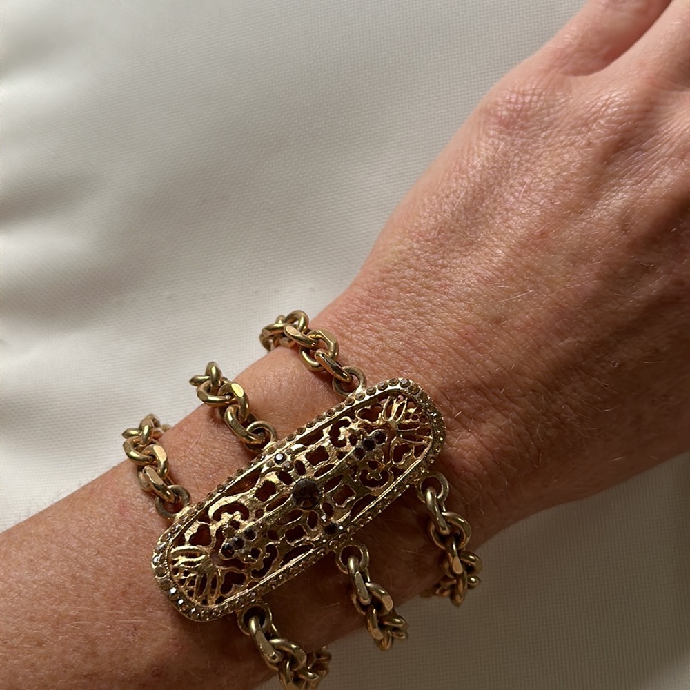 Skova Soul brass jeweled chain bracelet